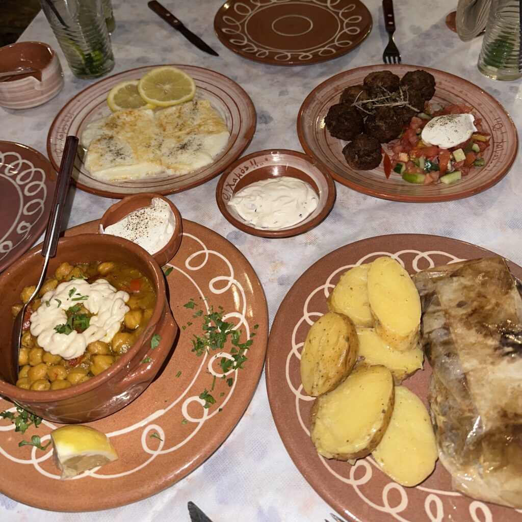 Food at Oh Hamos restaurant
