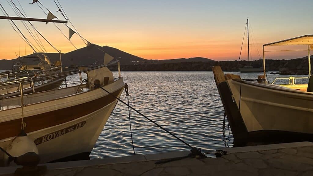 Naoussa sunset Paros Greece